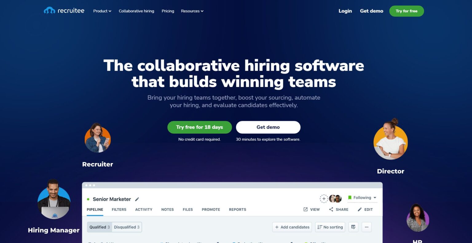 Recruitee saas hero image