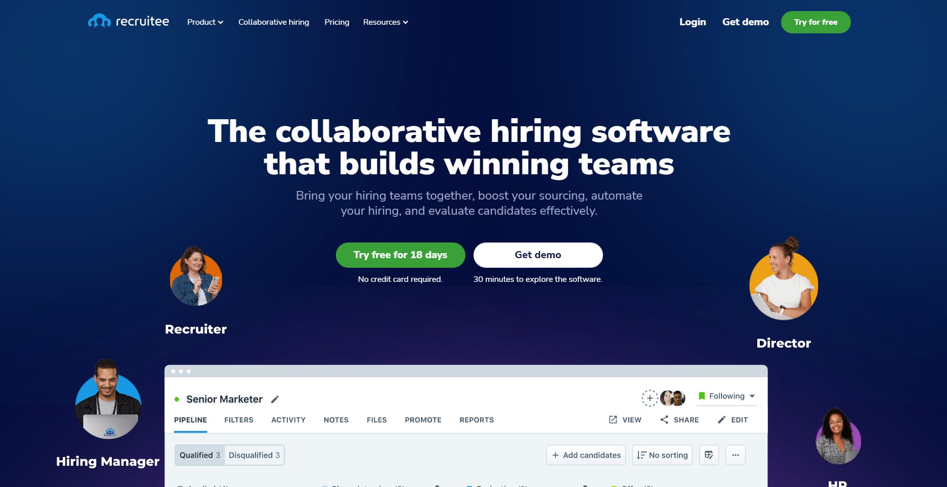 Recruitee saas hero image