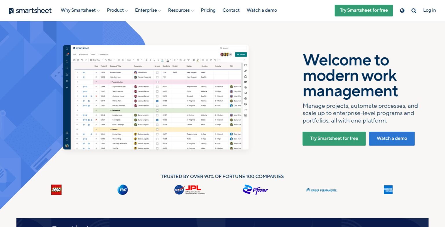 Smartsheet saas hero image