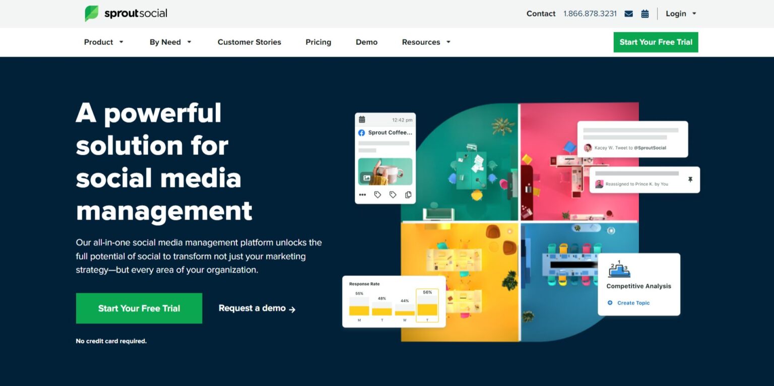 Sprout Social saas hero image
