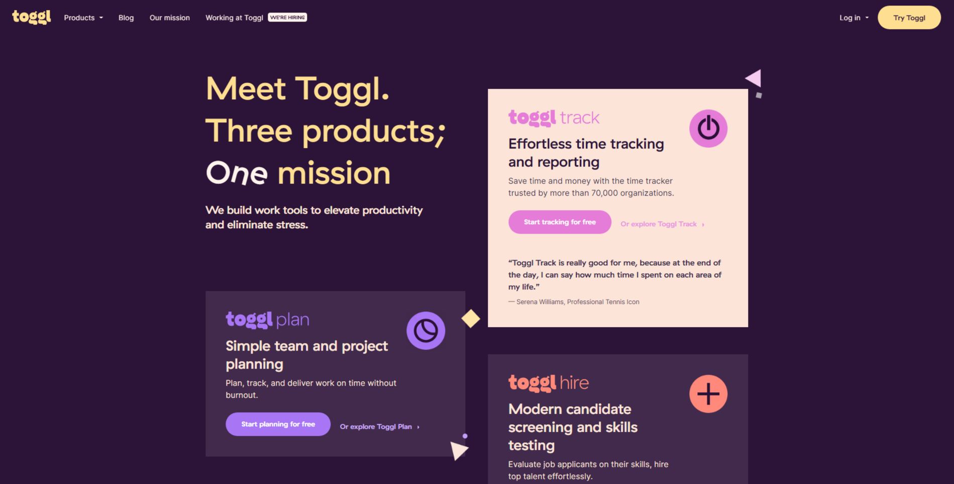 Toggl saas hero image
