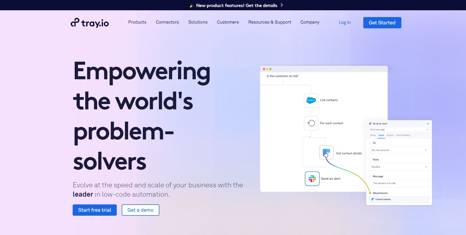 Tray.io saas hero image