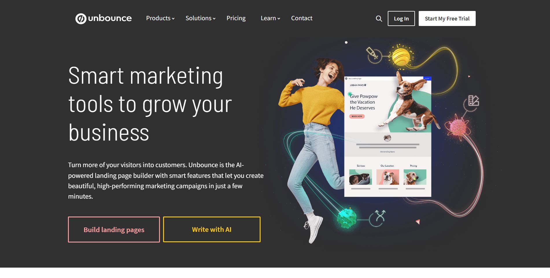 Unbounce saas hero image