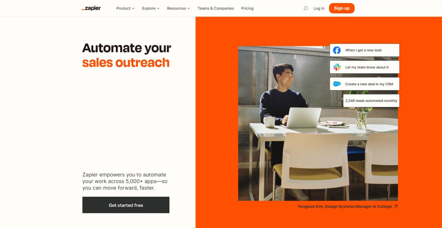 Zapier saas hero image