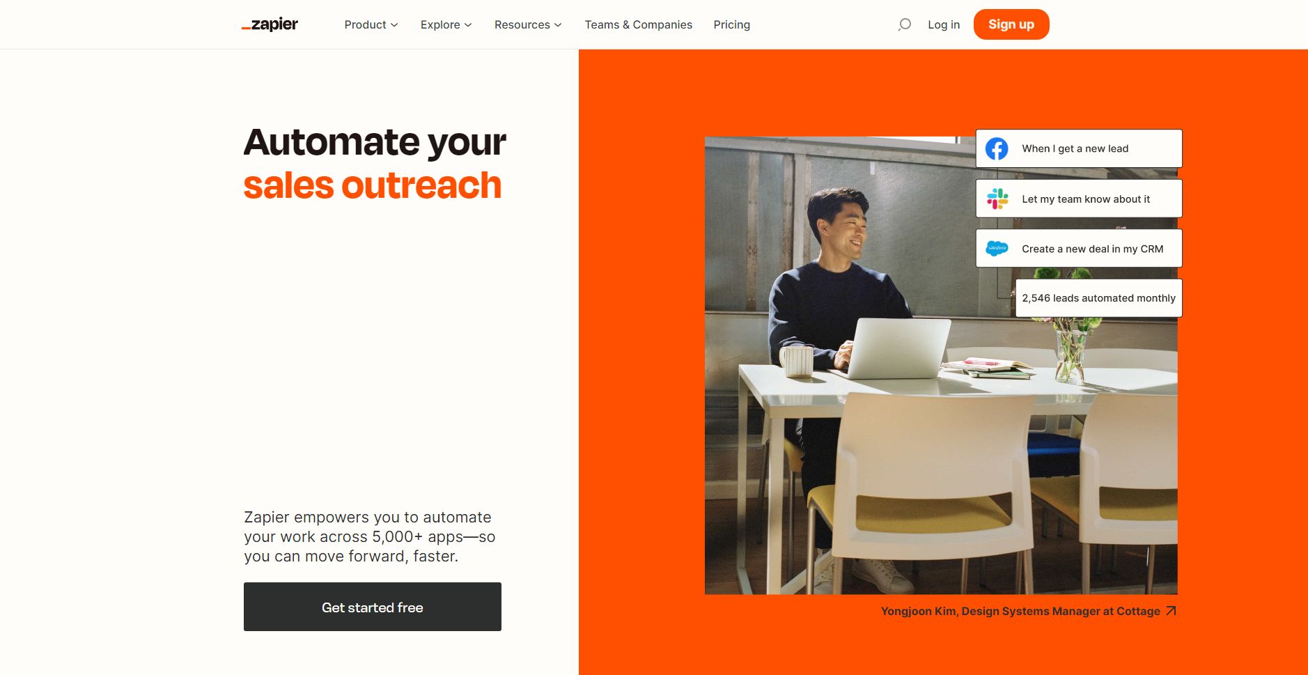 Zapier saas hero image