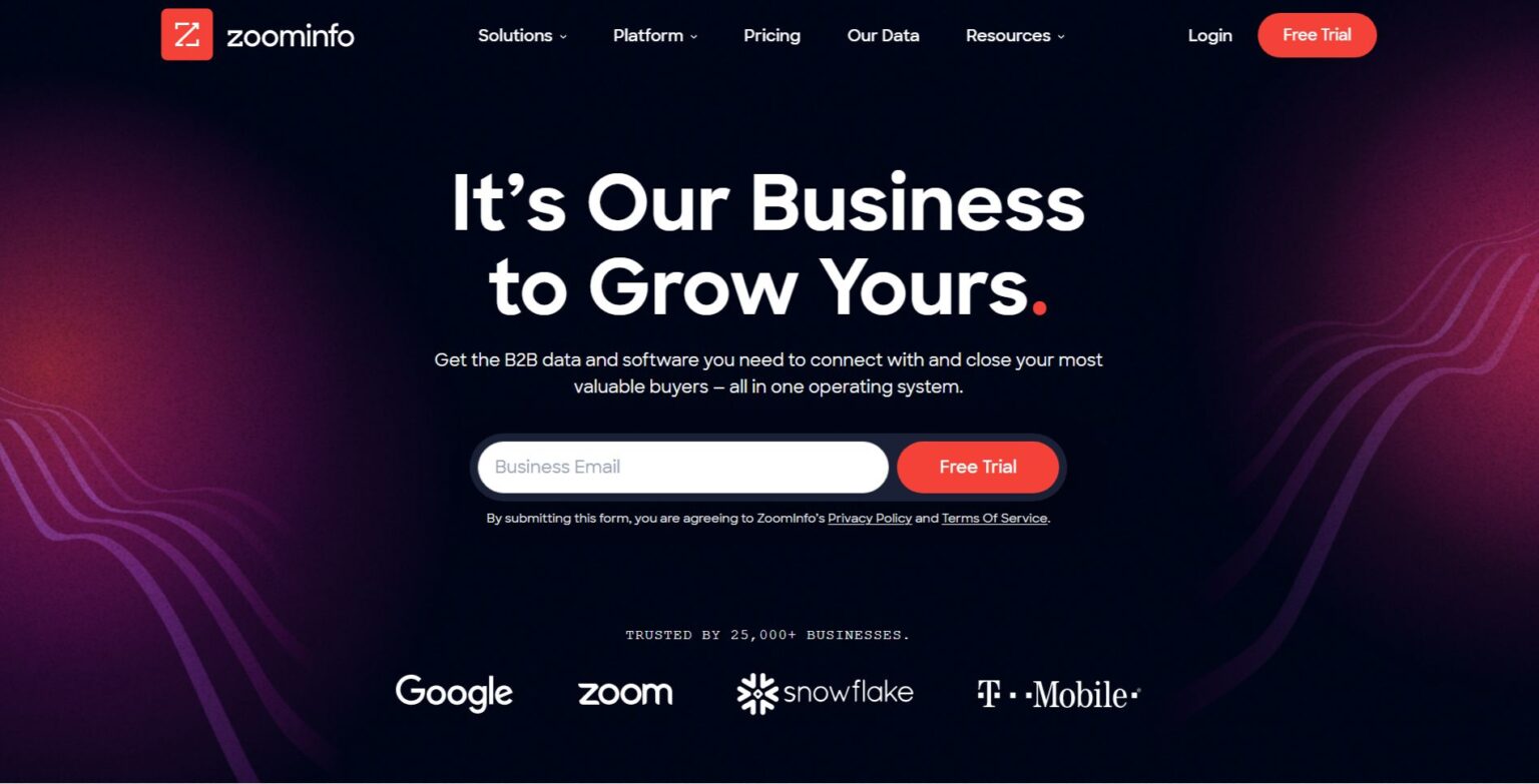 Zoominfo saas hero image